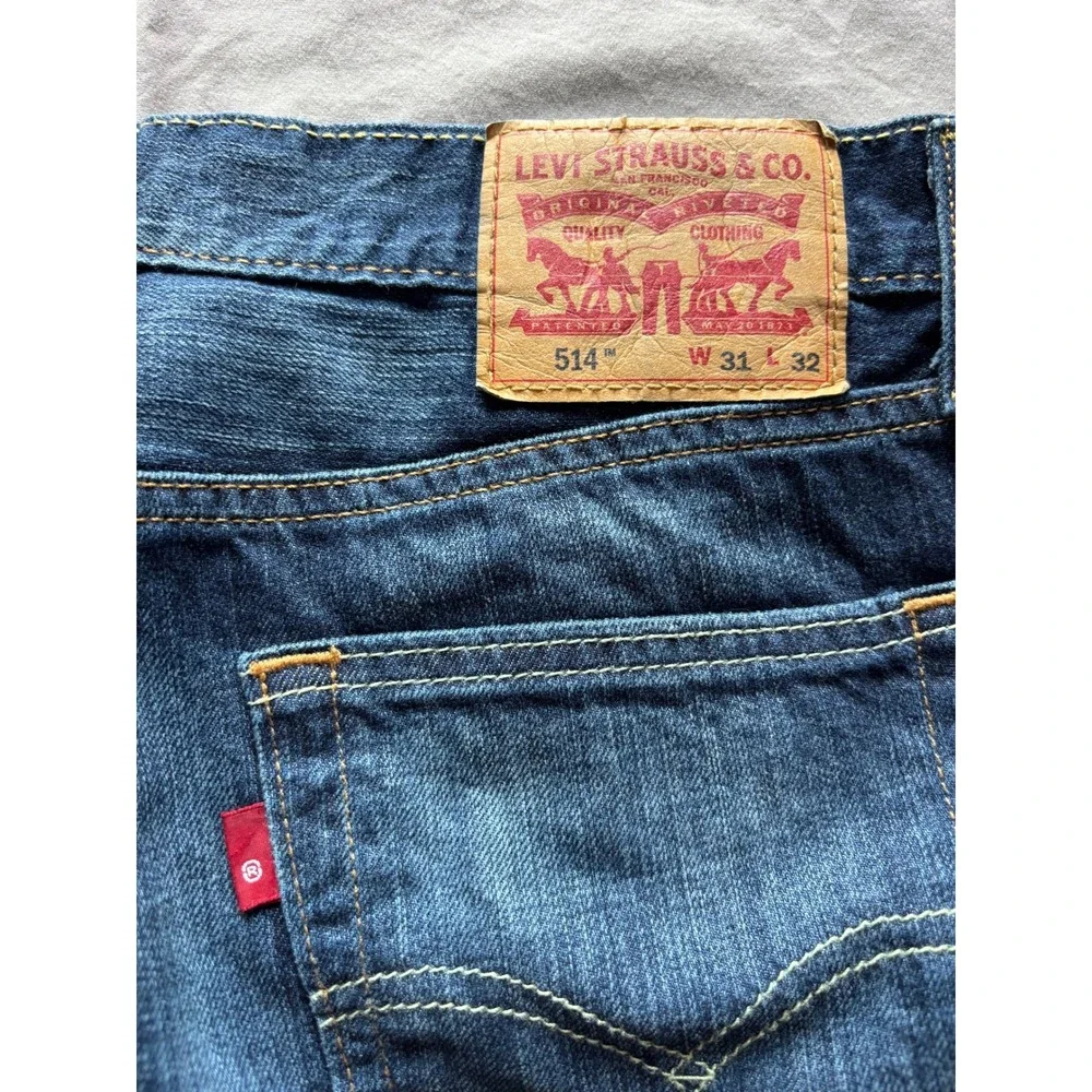 Levis 514 Straight Fit Jeans Mens 31x32 Dark Wash Denim Pants 00514-0164